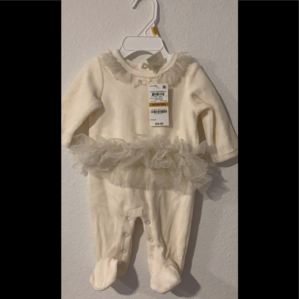 Coverall footie with headband